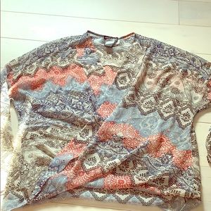 Women’s print sheer blouse